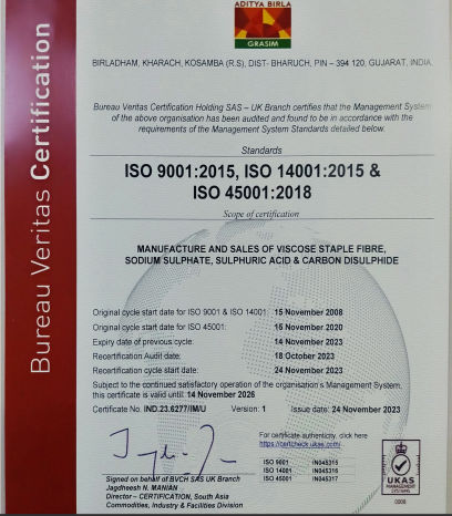 BC, Kharach ISO 9001, 14001, 45001 Certificate Nov 2026