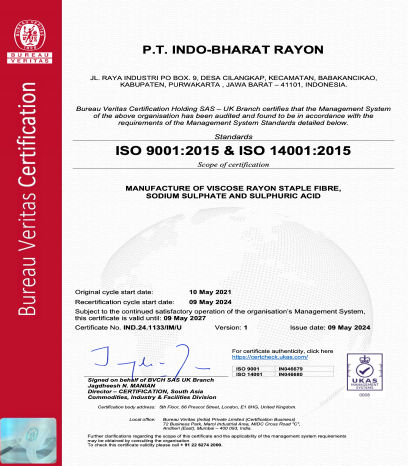 PT IBR, Indonesia ISO 9001, 14001, 45001 Certificate May 2027