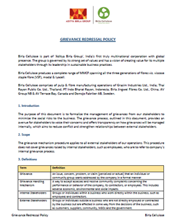 Grievance Redressal Policy